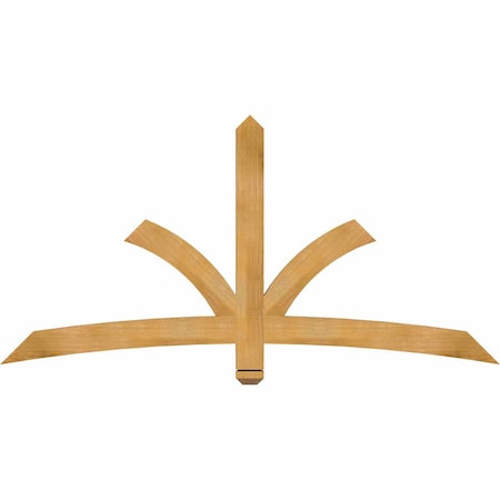 Ekena Millwork Davenport Rough Sawn Timber Gable Bracket, Western Red Cedar, 72"W x 36"H x 2"D x 4"F, 12/12 Pitch GBW072X36X0204DAV00RWR